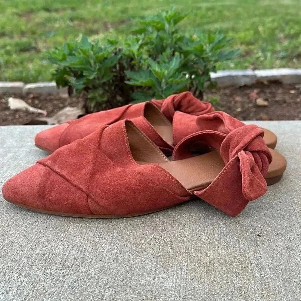 Anthropologie Suede with Bow Mules/Slides